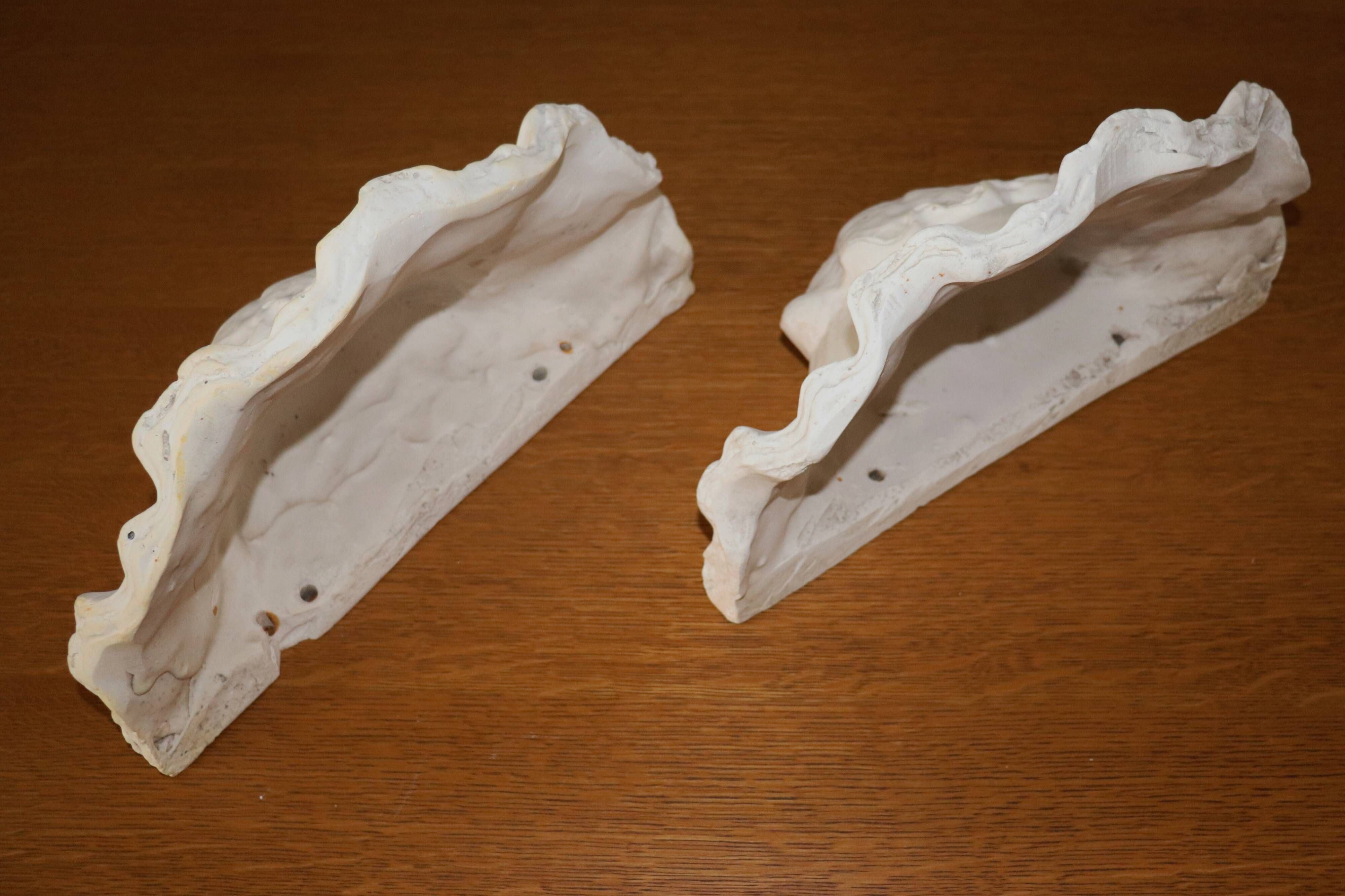 Pair of wall lamps plaster shell circa 1930