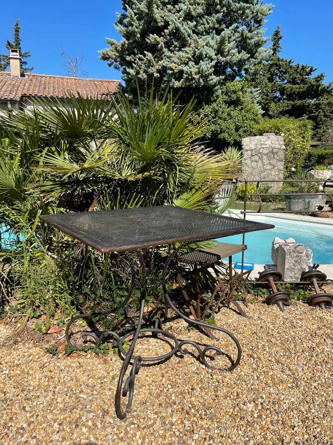 Wrought iron garden table