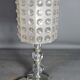 Table lamp foot glass & diamond plastic lampshade Vintage 50-60