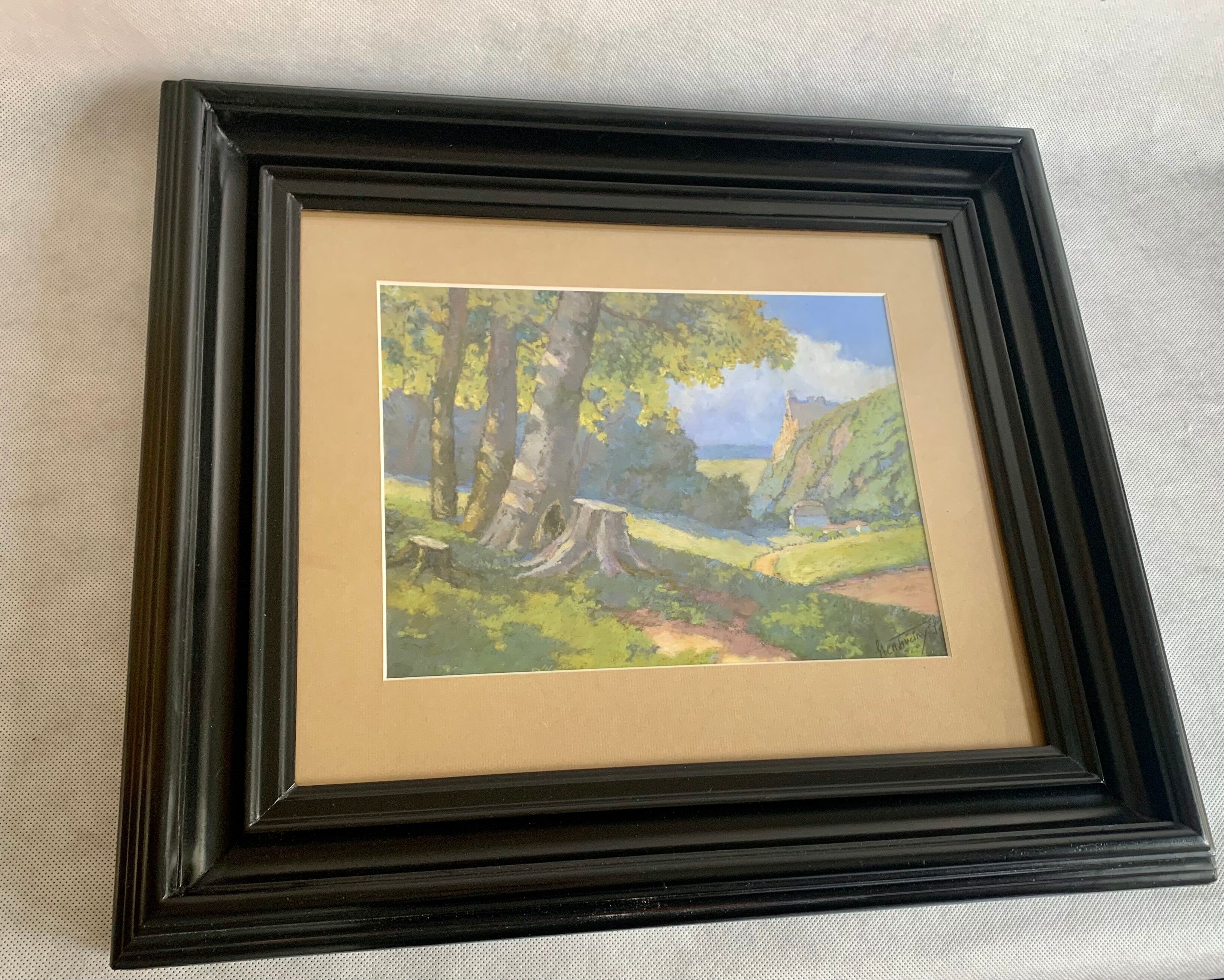 Landscape, watercolor painting 1940er