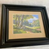 Landscape, watercolor painting 1940er