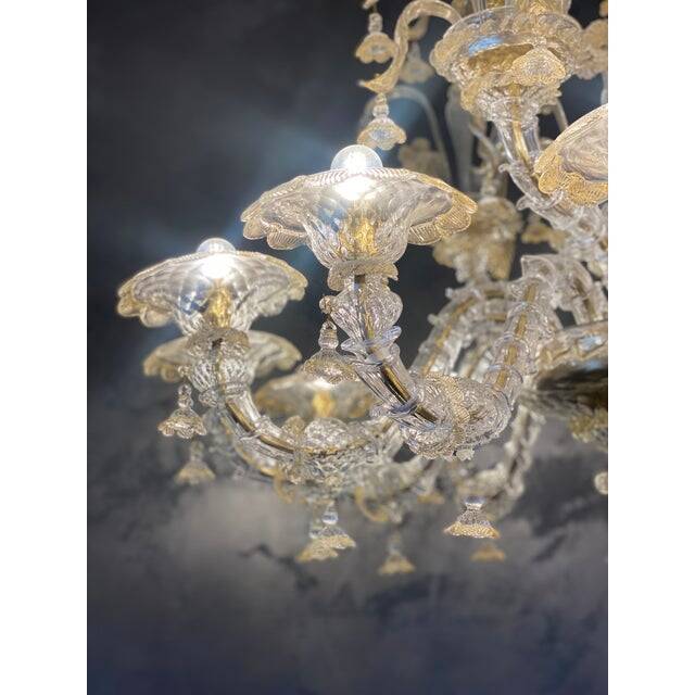 Contemporary Venetian "Ca Rezzionico" Gold Murano Glass Chandelier