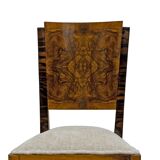 Six Art Dèco Italian Walnut Dining Chairs, 1940s