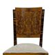 Six chaises de salle à manger Art Déco en noyer italien, années 1940