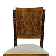 Six Art Dèco Italian Walnut Dining Chairs, 1940s