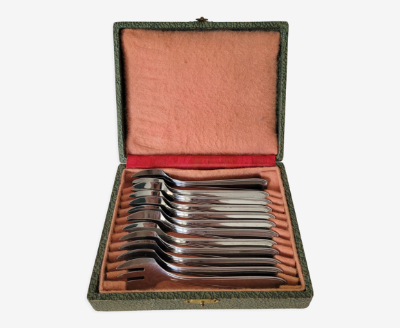 12 fourchettes à huitres en inox Guy Degrenne
