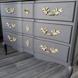 Black curved chest of drawers Louis XV style