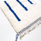 Beni Ouarain Berber rug with Majorelle blue patterns, 1.49 x 1.03 m