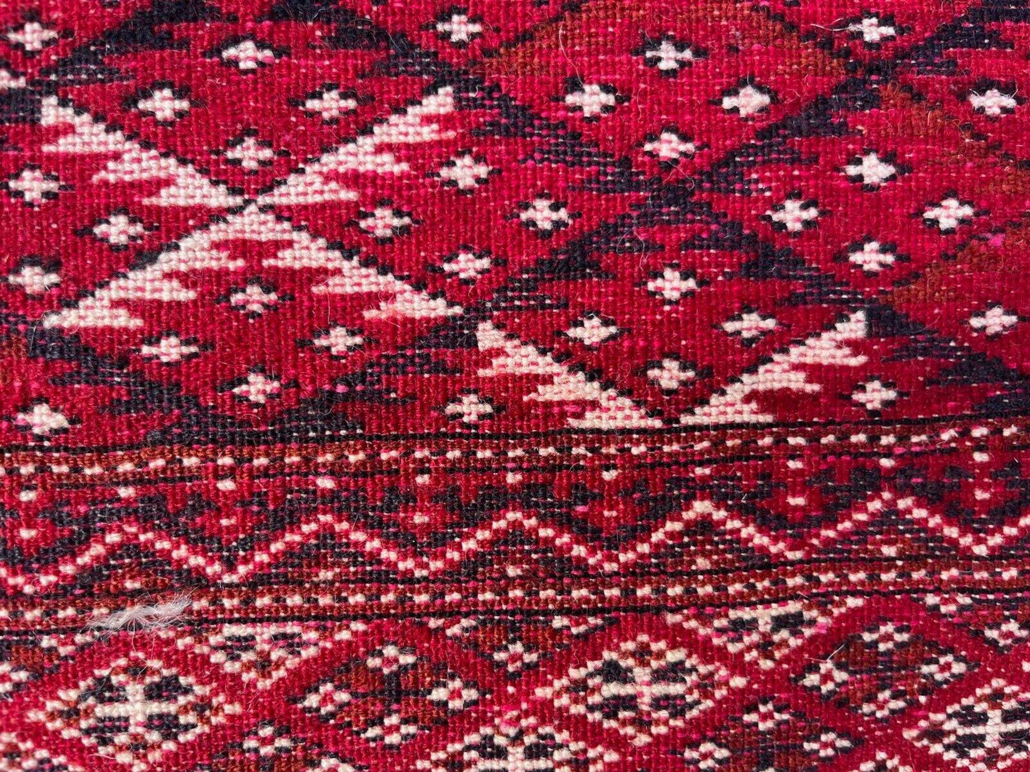 Antique Turkmen Tekke main carpet, 302x245 cm Turkoman Bokhara red black 2504