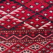 Antique Turkmen Tekke main carpet, 302x245 cm Turkoman Bokhara red black 2504