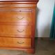 3-drawer chest of drawers with sliding shelf - Louis Philippe style - cherry color