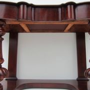 Mahogany and green leather console, 1860-70