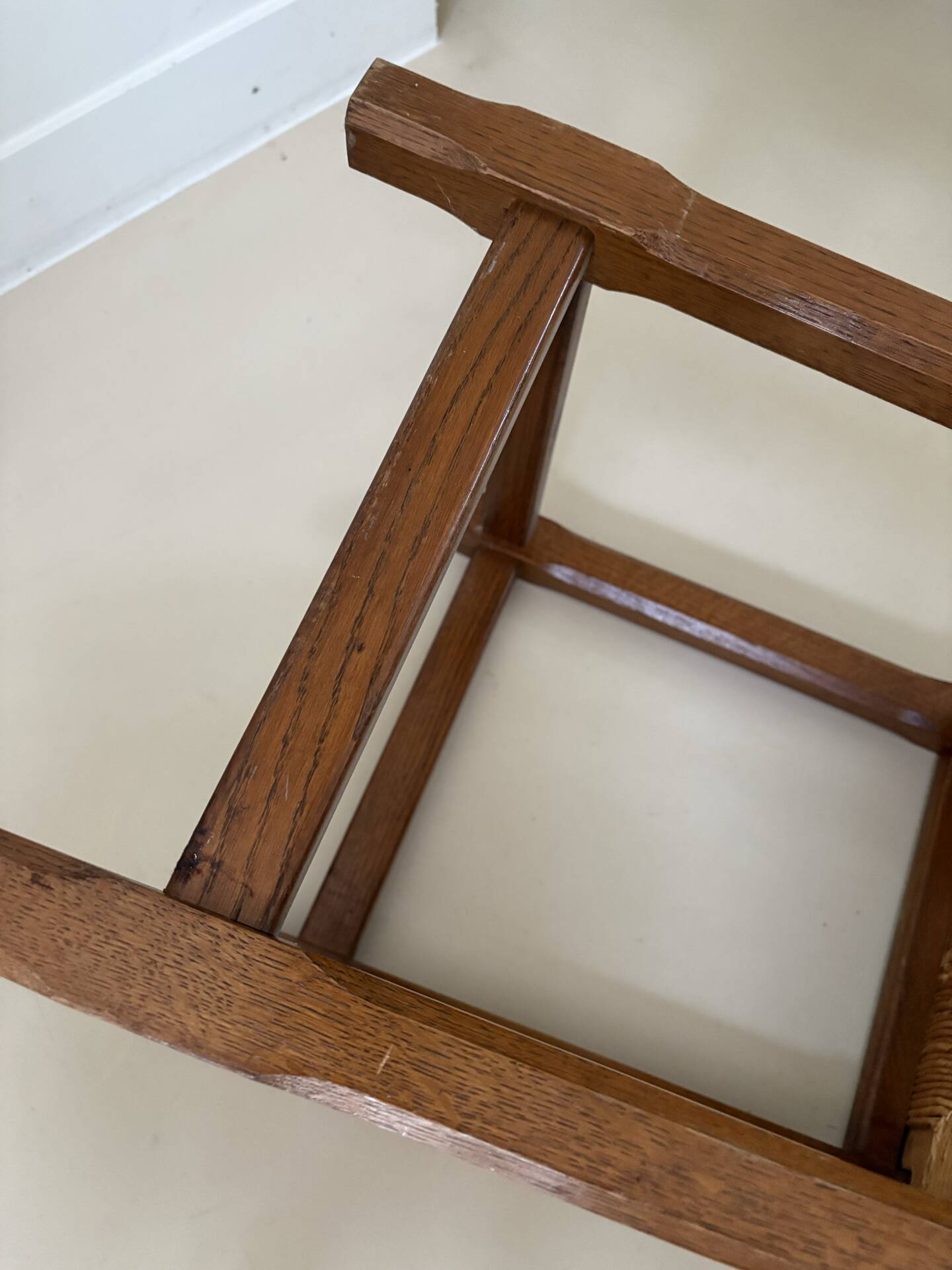Solid oak stool