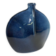 Blue glazed stoneware vase