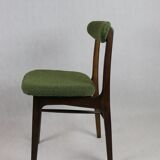 Green olive boucle dining chair from rajmund halas, 1970s,
