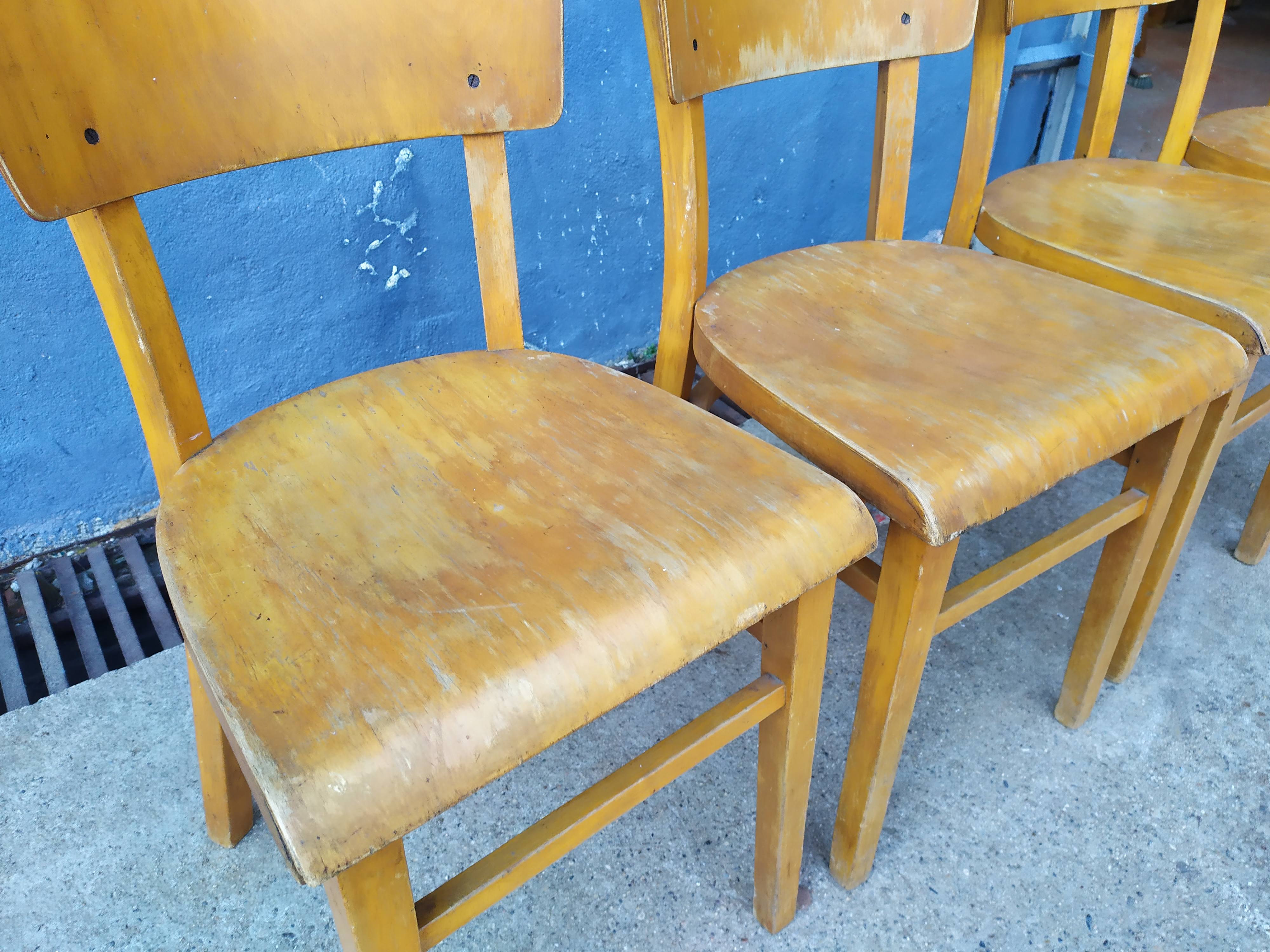 Series of 4 thonet bistro chairs