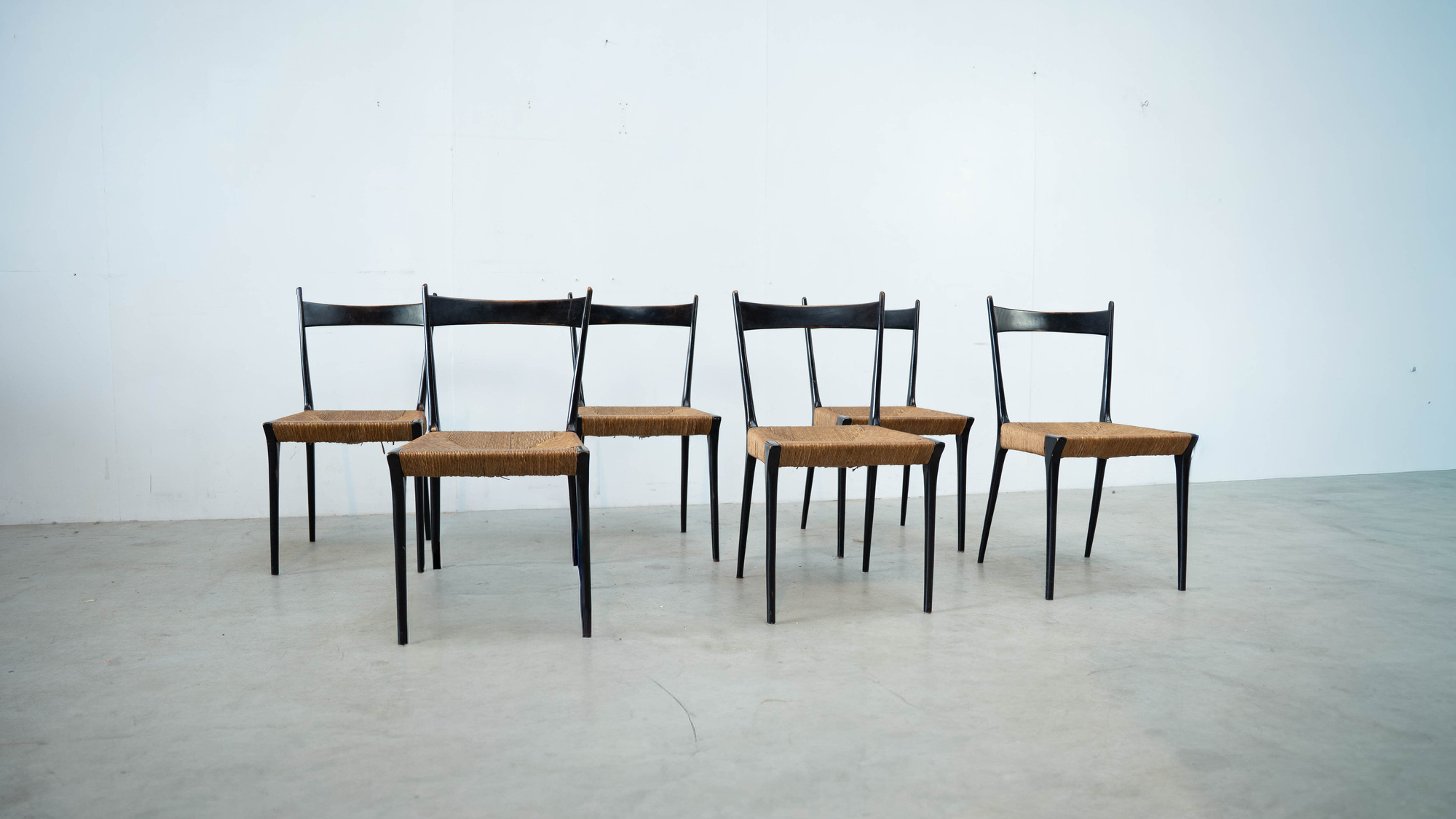 Set of six exceptional S11 dining chairs by Alfred Hendrickx