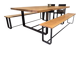 Table and benches solid oak for dining room