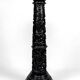 Important high Asian column / saddle in carved wood, circa 1880, Indochina