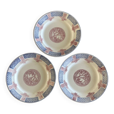 3 Longwy dessert plates.