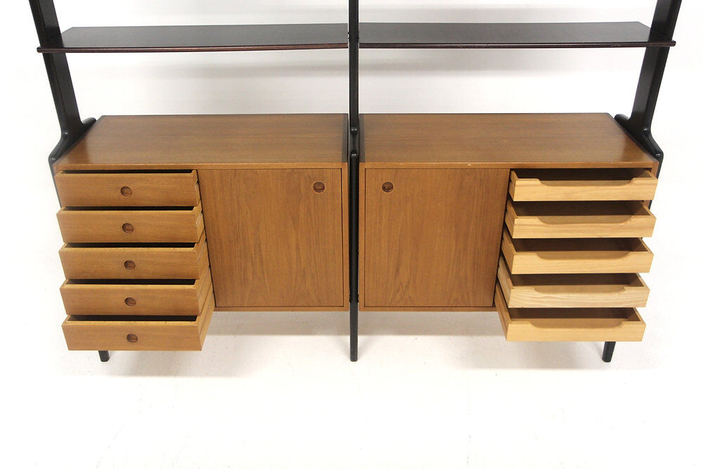 Scandinavian "Double" bookshelf in teak, Sweden, 1950.