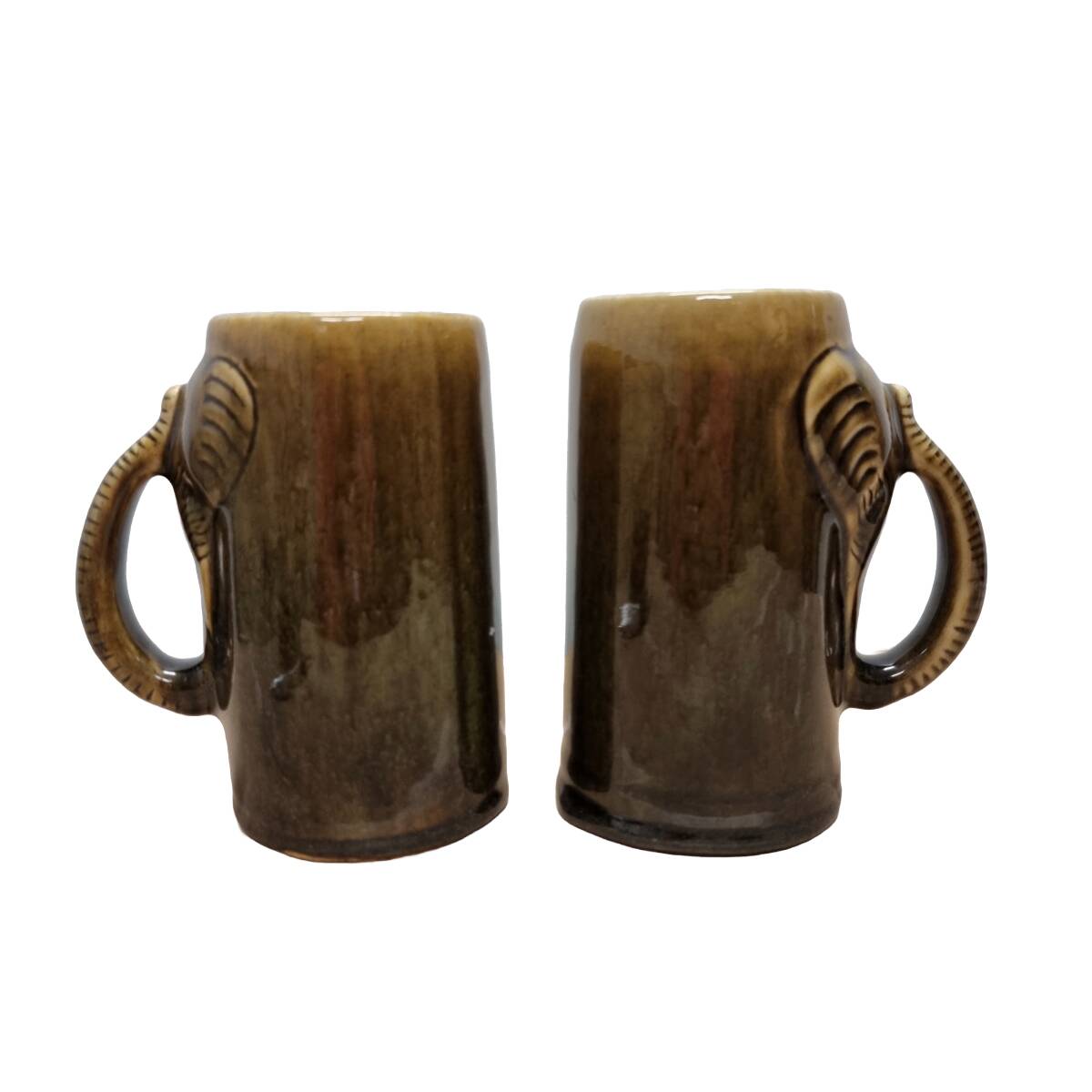 Vintage Thai Celadon Mugs Elephant, from the 60s