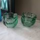 Paire de bougeoirs vintage en verre