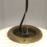 Suspension réglable en verre de Murano blanc et laiton brossé par VeArt