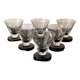 6 engraved art deco glasses