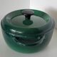 Round green enamelled cast iron casserole Nomar Staub vintage