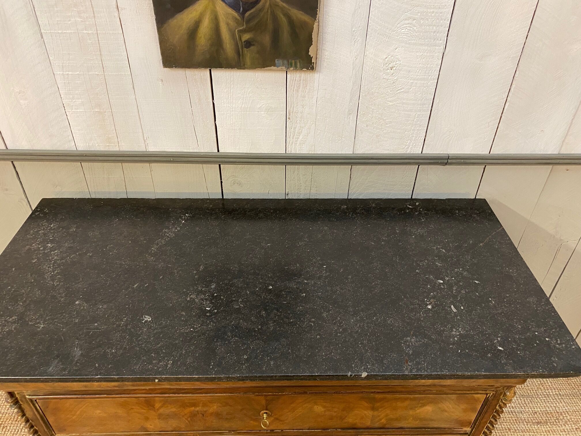 English chest of drawers circa 1920 mahogany veneer and marble top
