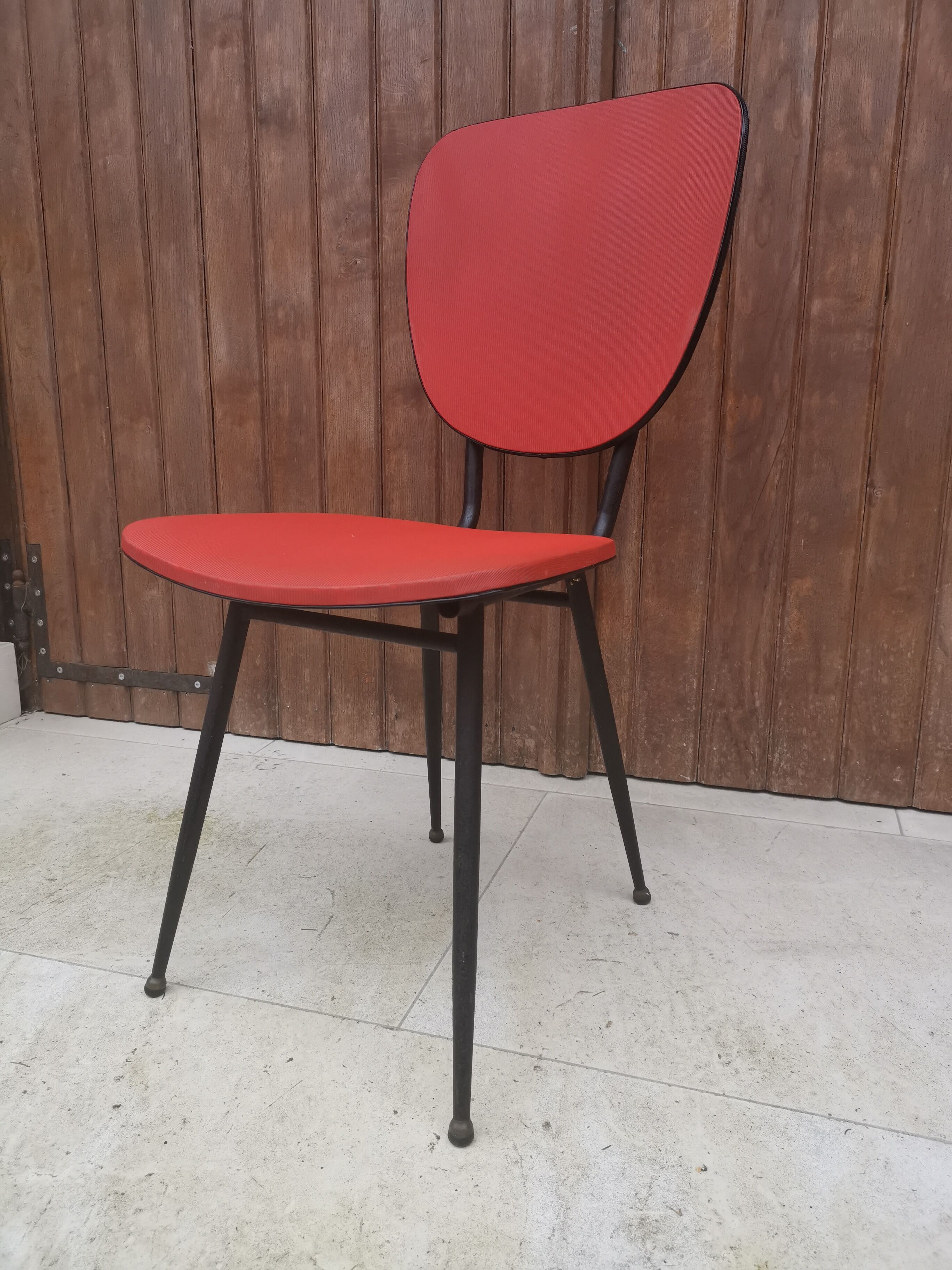 Lot de chaises vinyle rouge