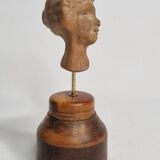 Female head in terracotta, Tanagra – Antique fragment – 4th–2nd century 14.5 cm
