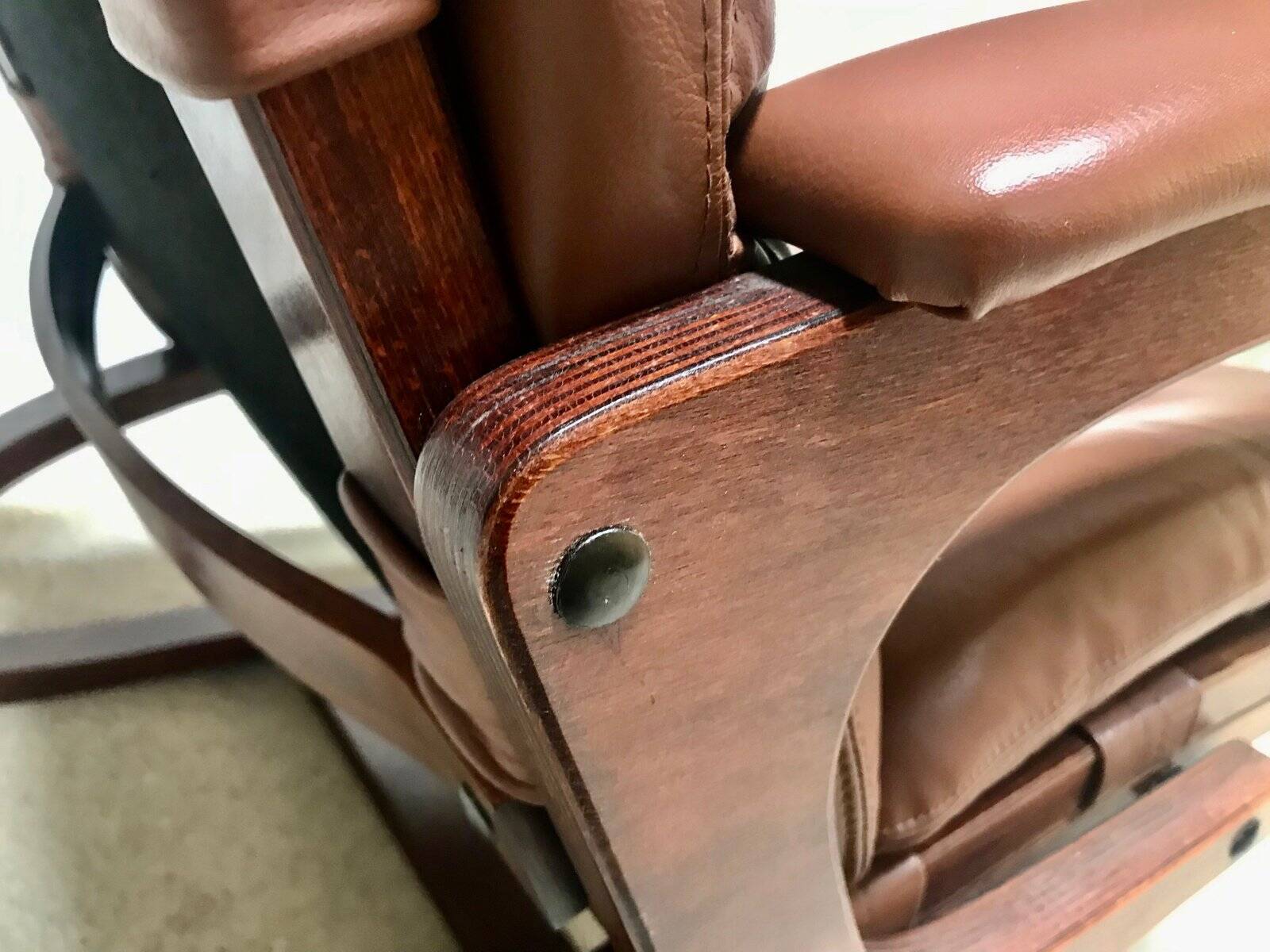 Scandinavian leather lounge chair by Elsa & Nordahl Solheim for Rybo Rykken, 1960s