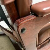 Scandinavian leather lounge chair by Elsa & Nordahl Solheim for Rybo Rykken, 1960s