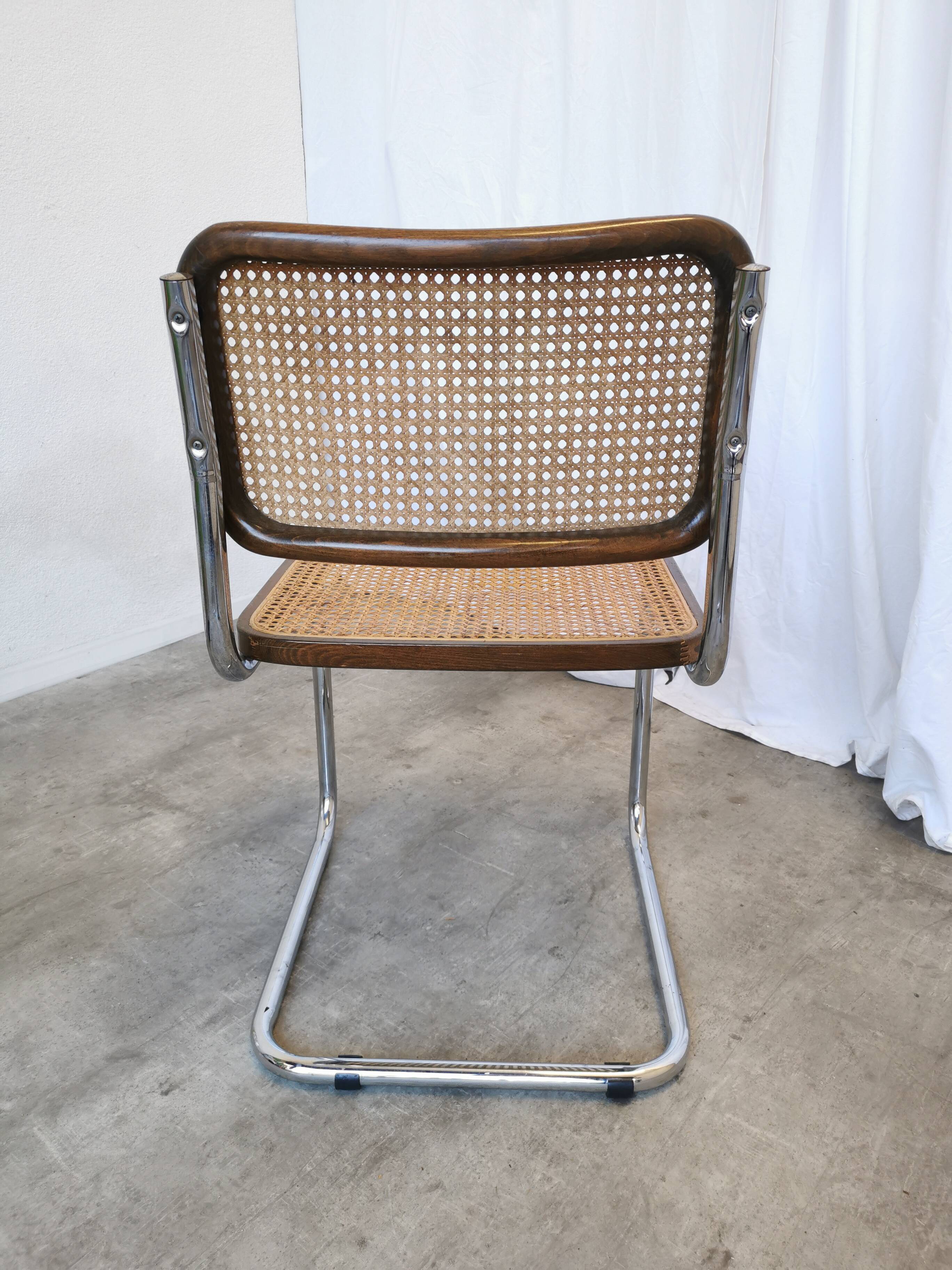 Vintage Cesca Cane Chair: 1970s Italian Mid-Century Modern Dining Office Ch