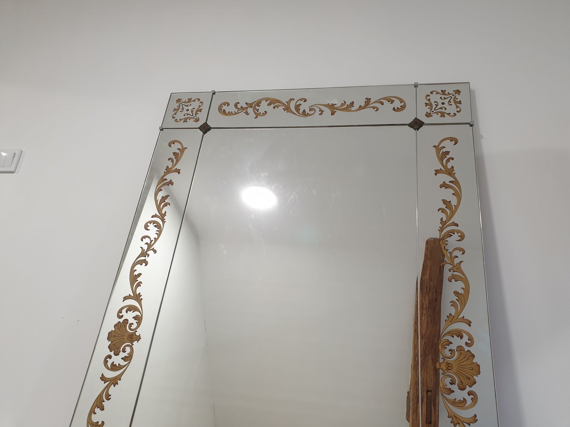 Large brasserie bistro mirror in eglomised glass
