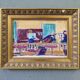 Mid-Century Modern "The Ensemble" Swedish Figurative Oil Painting, Framed
