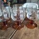 Lot de 6 verres ballon vintages pied épais ambré