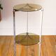 Sellette tripode en chrome et verre fumé, double étages, Design, 1970