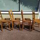 Lot de 4 chaises de bistrot ou de ferme en bois anciennes