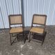 Vintage 2 chaises pliantes bois et cannage