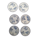 6 Assiettes Gien "Éventails japonais"