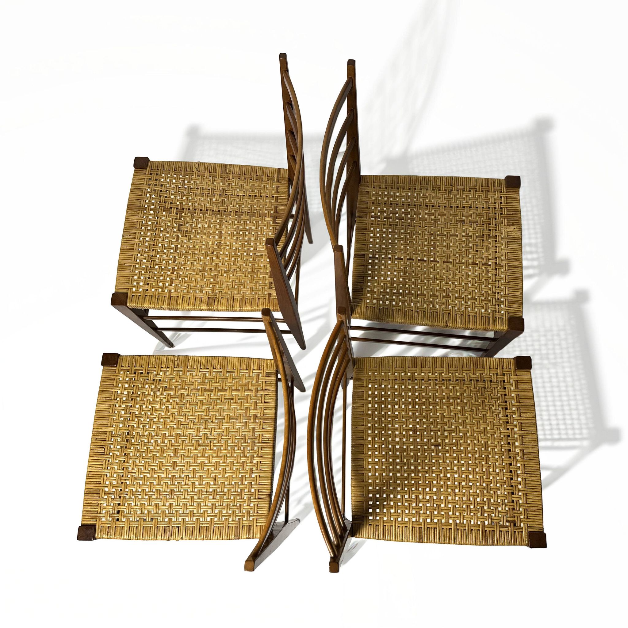 Set of 4 vintage Italian chairs in Superleggera style
