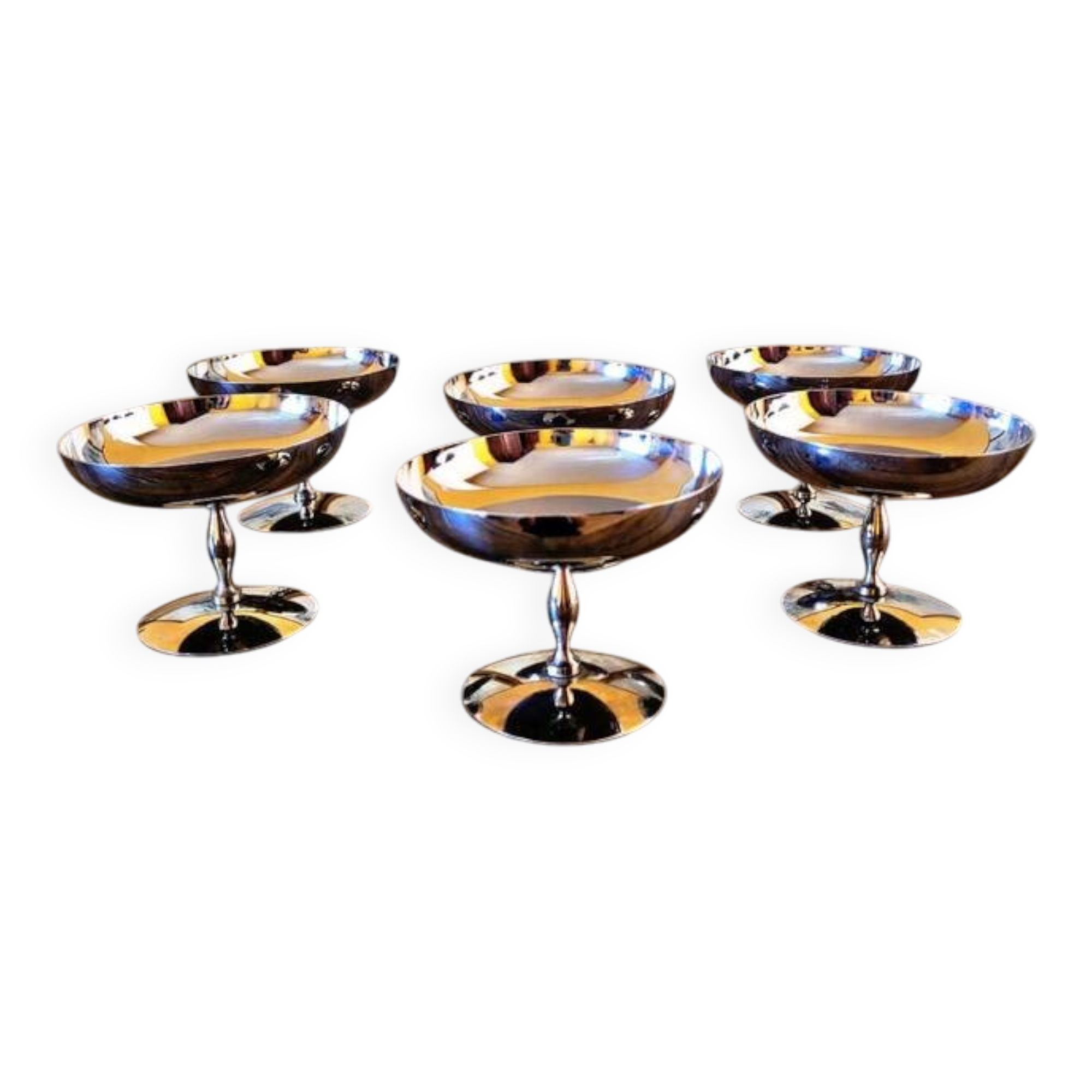 Coupes à glaces inox vintage années 70-80  - bistrot chic