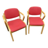 Paire de fauteuils scandinave bois vintage 1980s