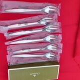Christofle 6 silver metal forks model orly design lino sabattini