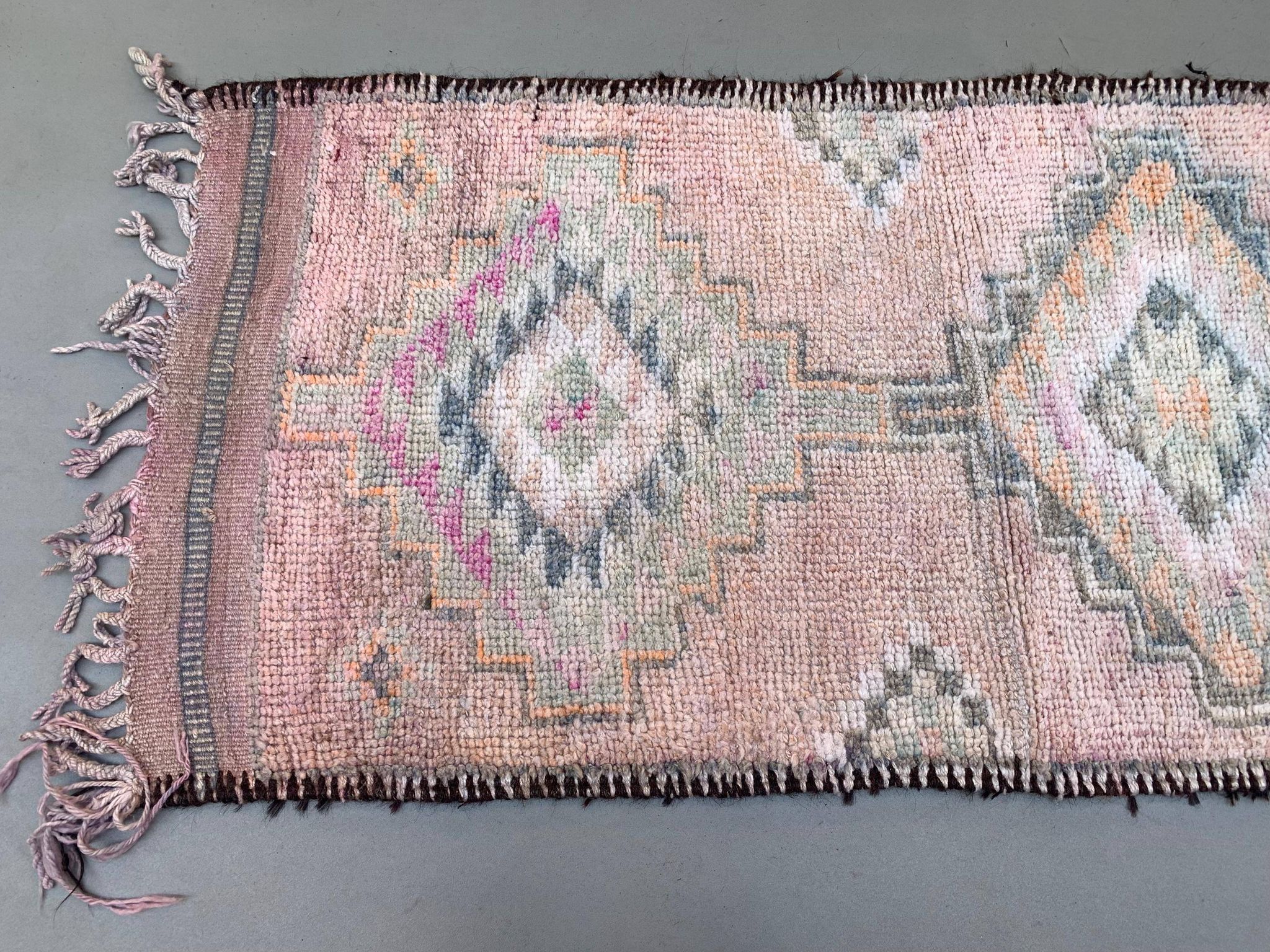 Vintage Turkish  Tribal Runner 460x83 cm veg dye wool rug tribal, handmade