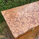 Marquetry and marble sideboard