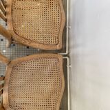 Pair of caned bistro chairs